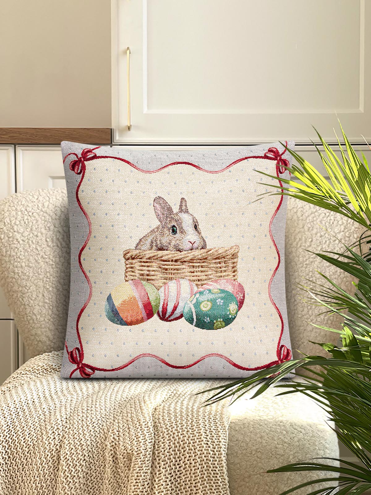 Пасхальный кролик Наволочка 45х45 см 2105104 люрекс