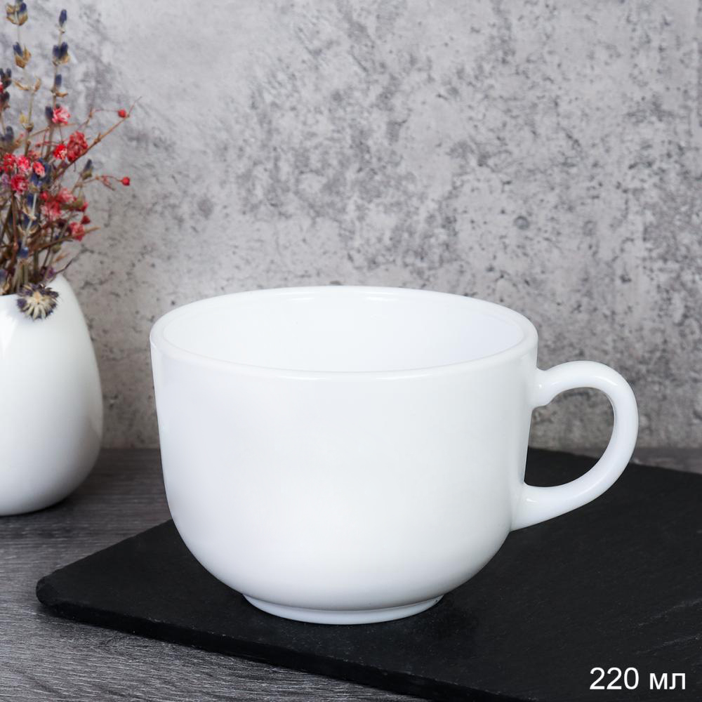 Кружка 220 мл Чашка чайная белая / CB220 (white) /СB210 (WHITE) /уп 72/