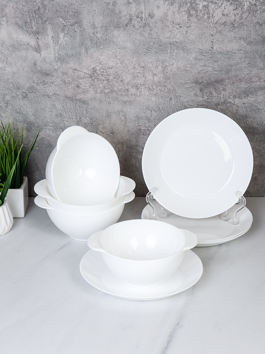 Столовый набор 8 предметов с ручками FA-XTW55 (уп 1) (WHITE)