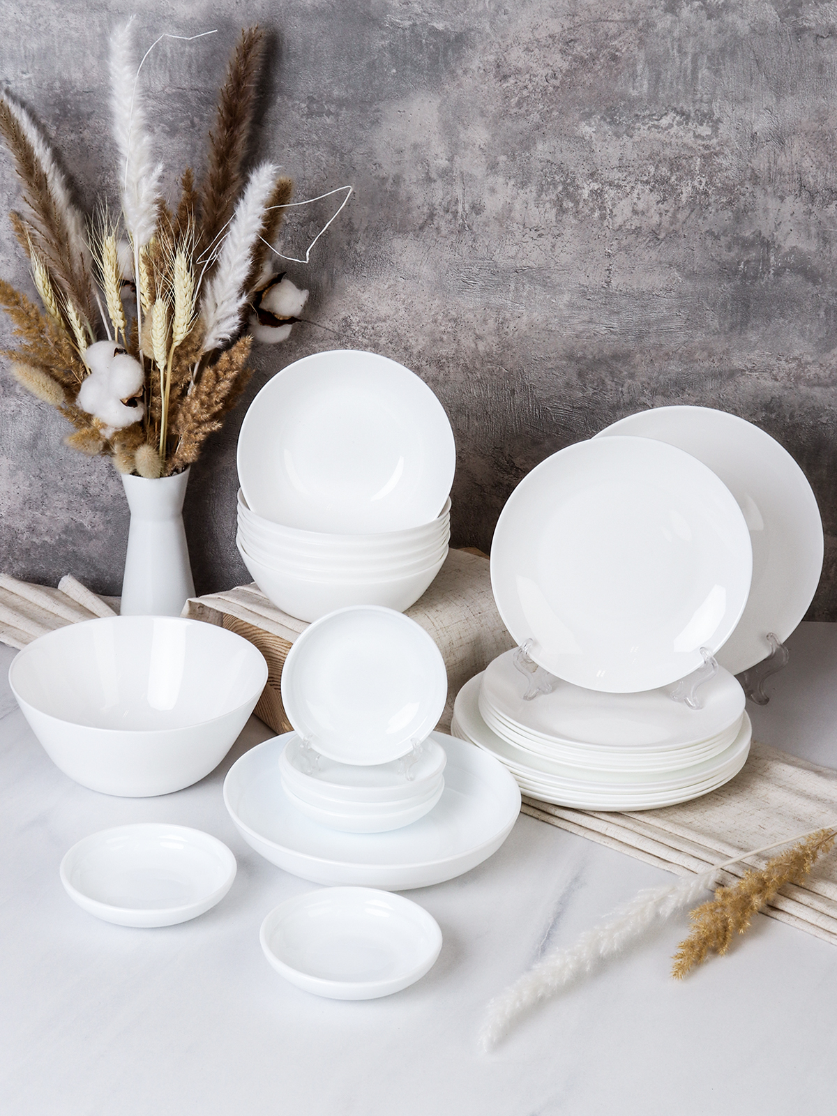 Столовый набор 26 предметов Дэй белый с розетками 19 FLYGP8575672 (WHITE)