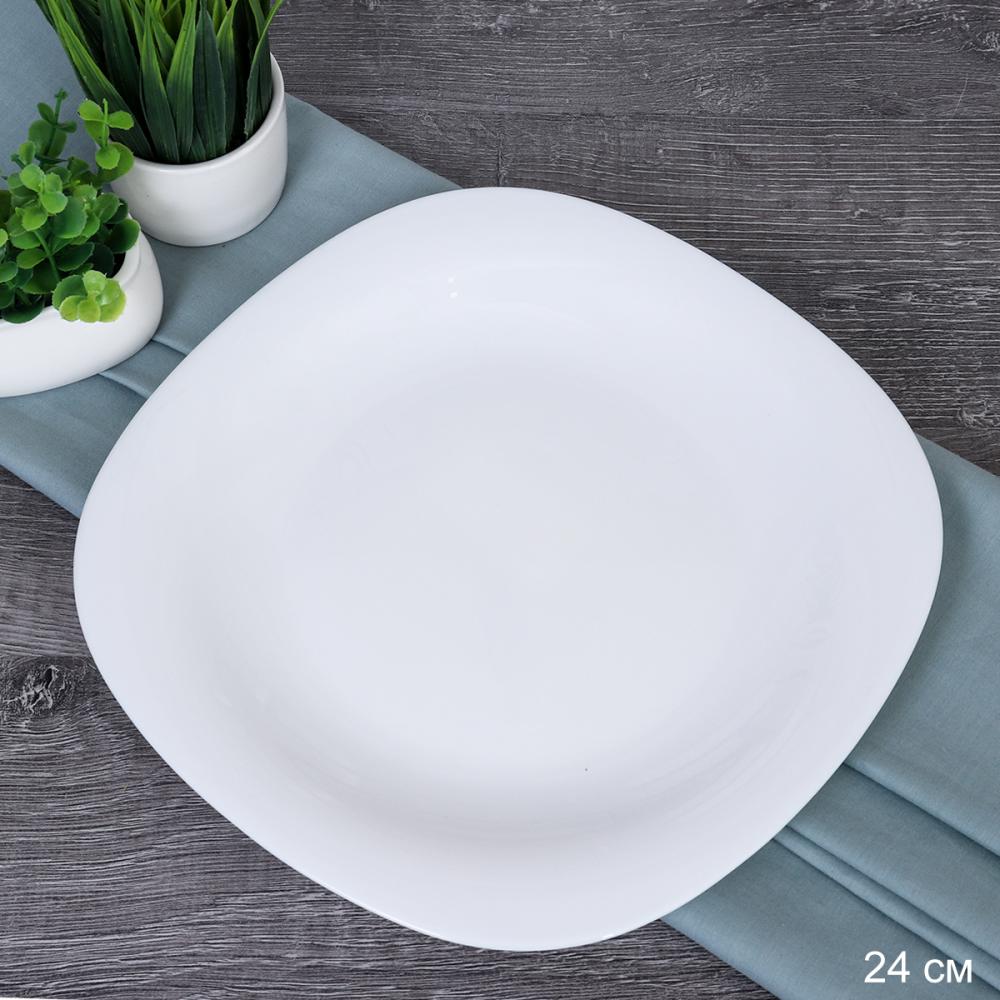 Тарелка квадратная 240 мм обеденная белая / FP-95XN (WHITE) /уп 6/48/