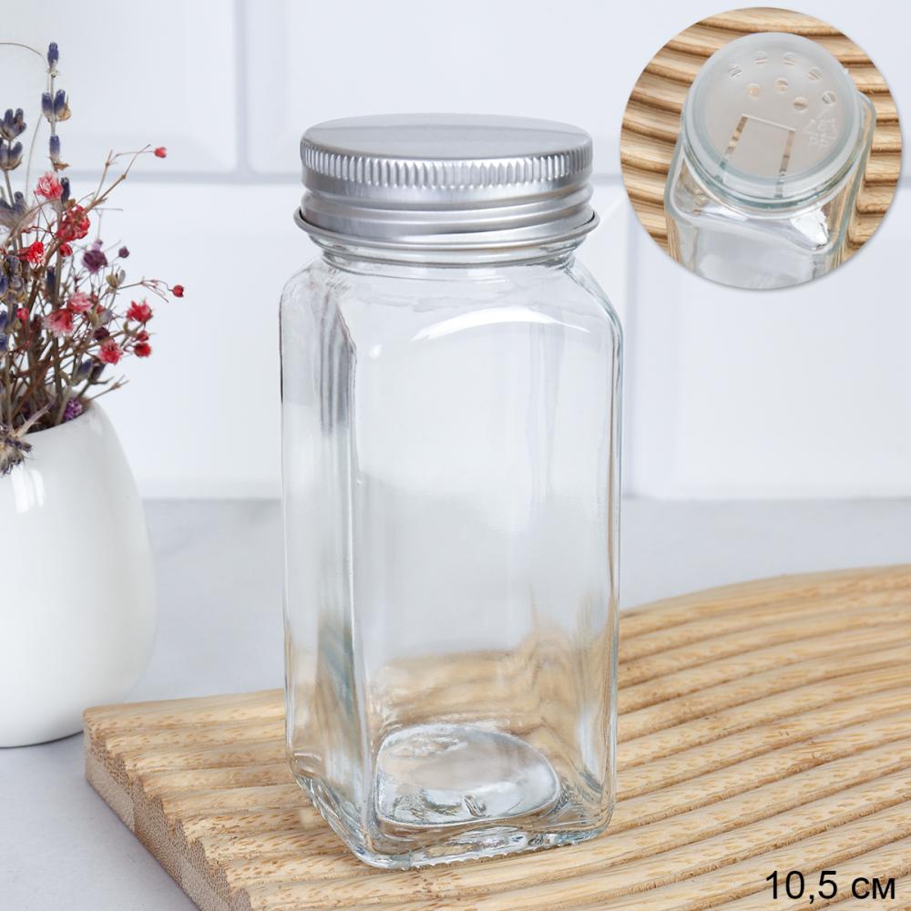 Солонка 10,5 см с ситечком 120 мл / P105 /уп 144/ крышка хром