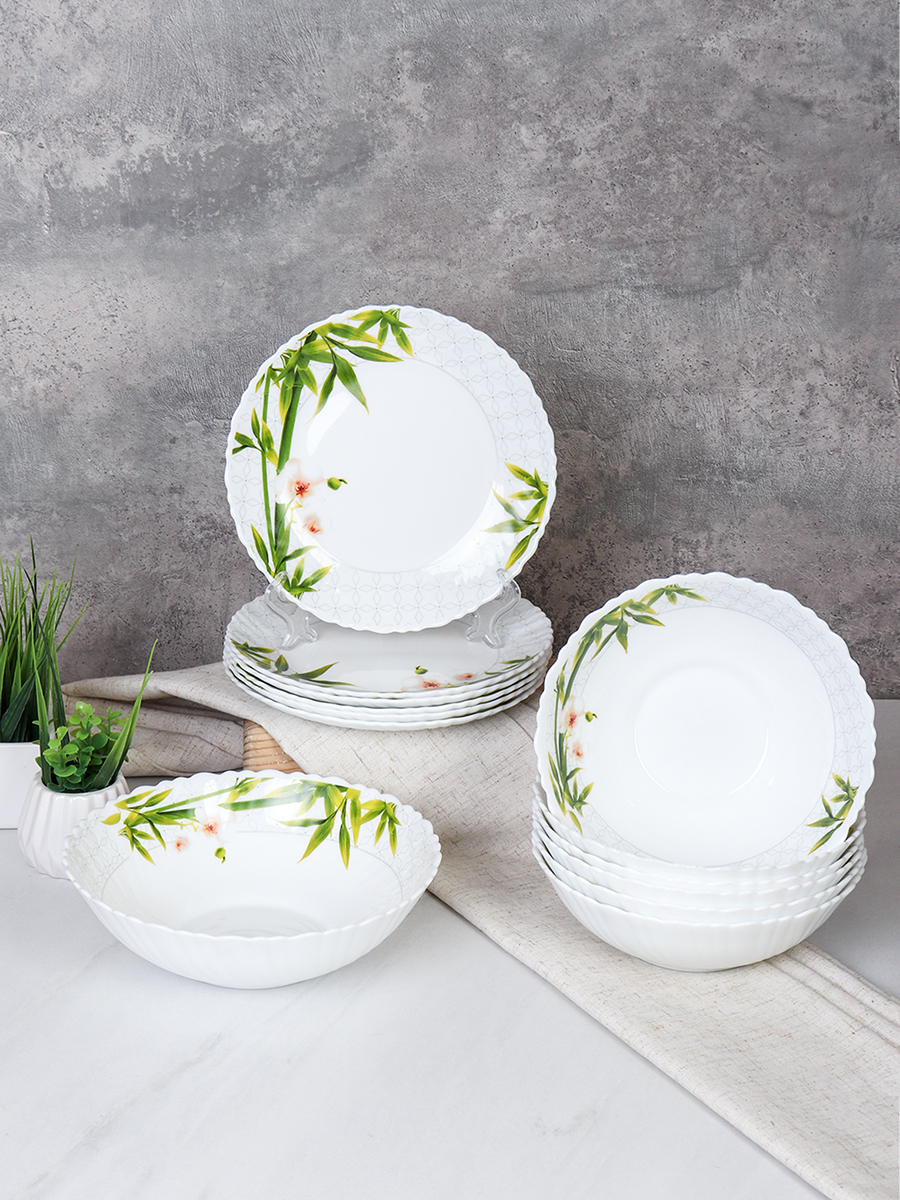 Столовый набор 13 предметов / 13/7578 (6773) /уп 2/ Бамбук орхидеея с кантом