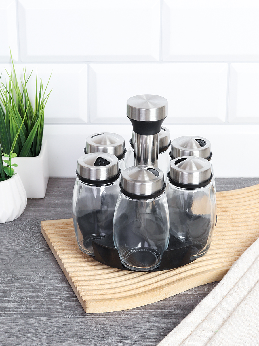 Набор для специй 6 предмета на подставке / NSP-389 /уп 24/