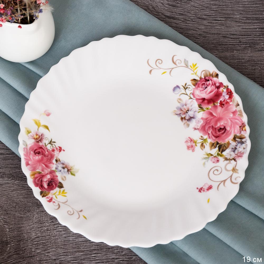Тарелка плоская 190 мм / FLXP75 (19010) /уп 72/ Розовая композиция