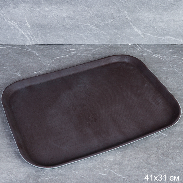 Поднос антискользящий 30х40 см силиконовая поверхность / 1216 coffee /уп 25/ УЦЕНКА/ 715838