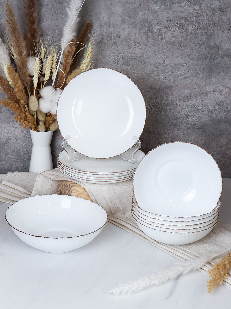 Столовый набор 13 предметов ЗОЛОТО Классика ЦВ короб 13-7578 White Gold /уп 2/