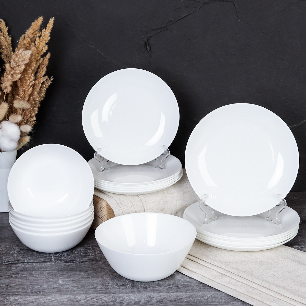 Столовый набор 19 предметов Дэй белый 19 FLYGP8575672 (WHITE) (уп 2)