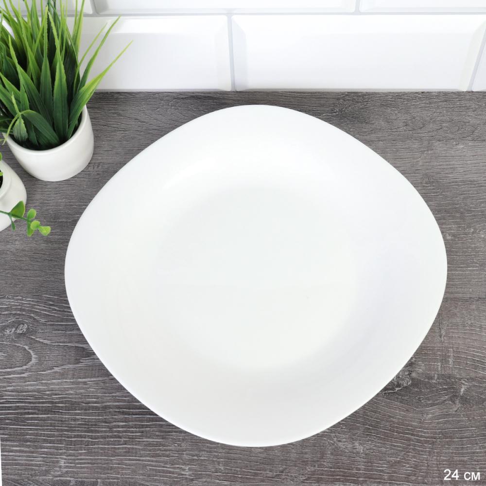 Тарелка квадратная 240 мм обеденная белая / SQ-LFP95 /уп 36/