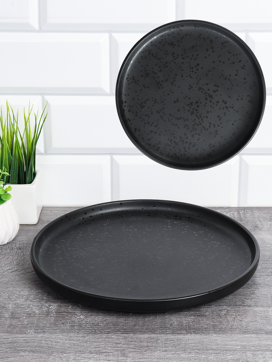 Тарелка 270 мм Капелька росы черная / WS24-0015В ШТУЧНО