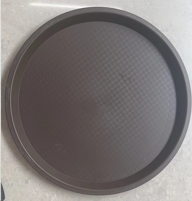 Поднос антискользящая поверхность 35 см круглый / HY-4 /уп 50/коричневый