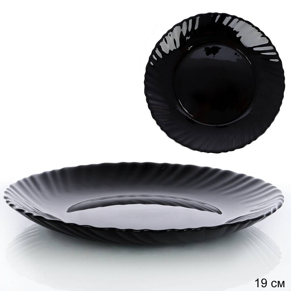 Тарелка плоская 190 мм Черная Классика BNHP75T (Black) (уп 72)