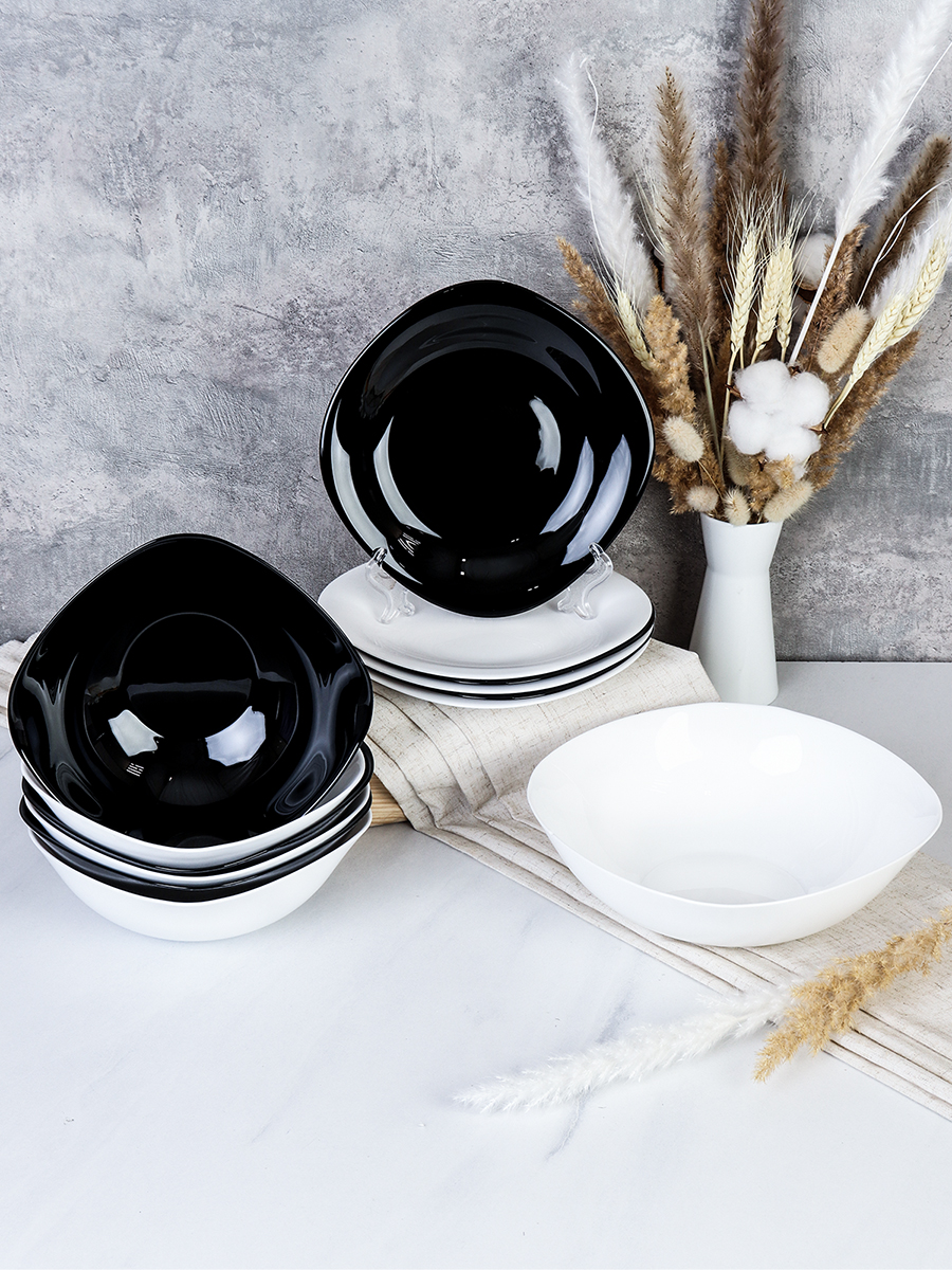 Столовый набор 13 предметов квадратный Инь Янь NF13GT-80759 (BLACK&WHITE ) (уп 4)