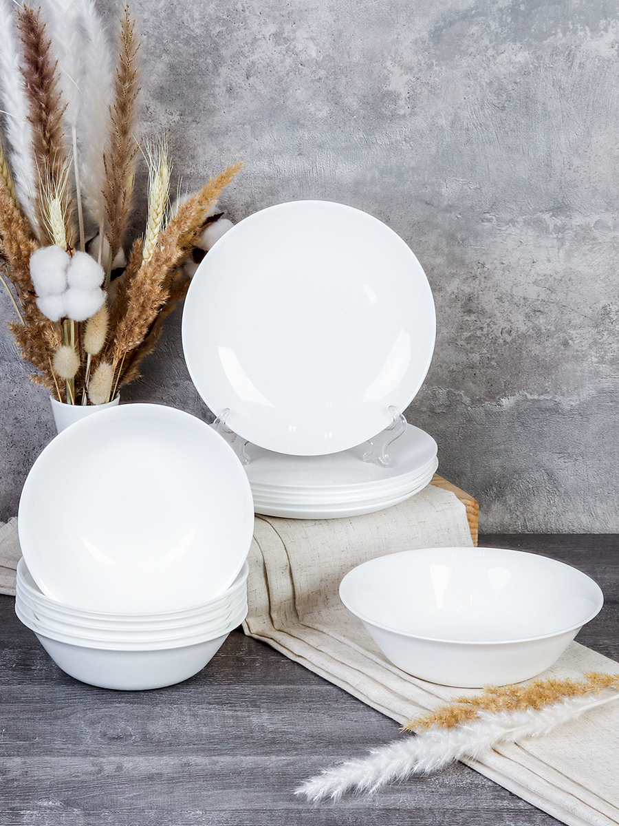 Столовый набор 13 предметов Глэйд белый 14 FLYGP756575 (WHITE) (уп 4)