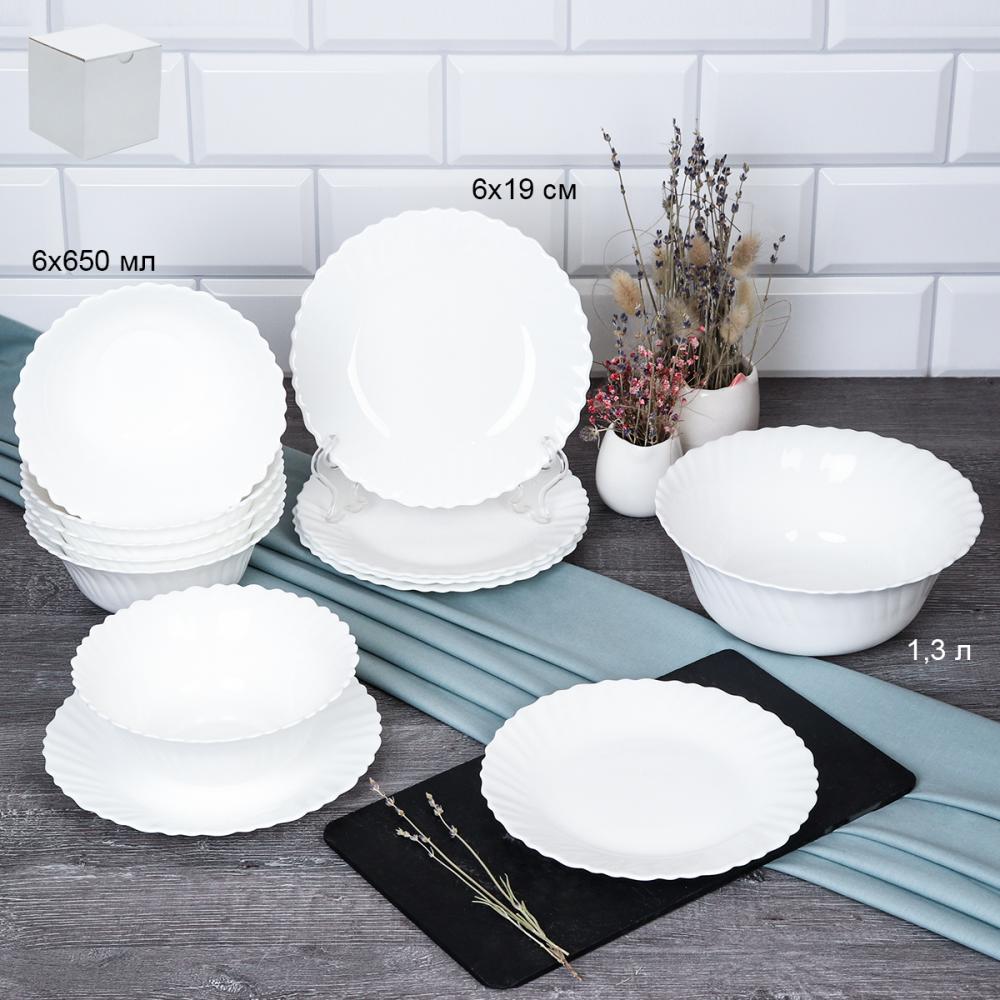 Столовый набор 13 предметов Тюльпан белый L 13 LHK680 (WHITE) (уп 2)