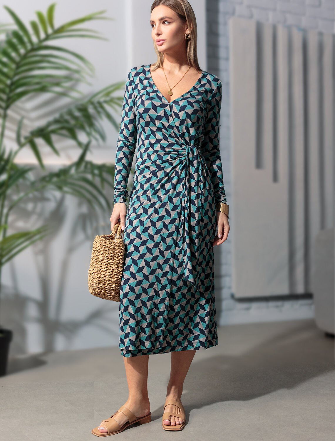 ст. цена1490руб.! VILATTE Платье D42.226сине-зеленый