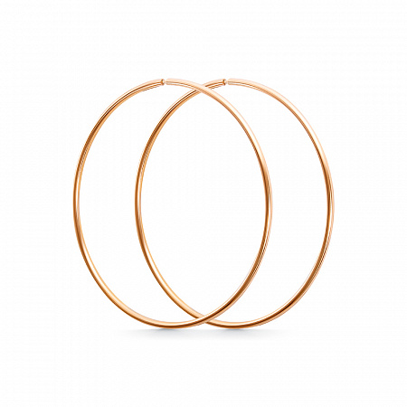 Серьги позолоченные сеч.круг 1,3 d-40 мм серебро 925*