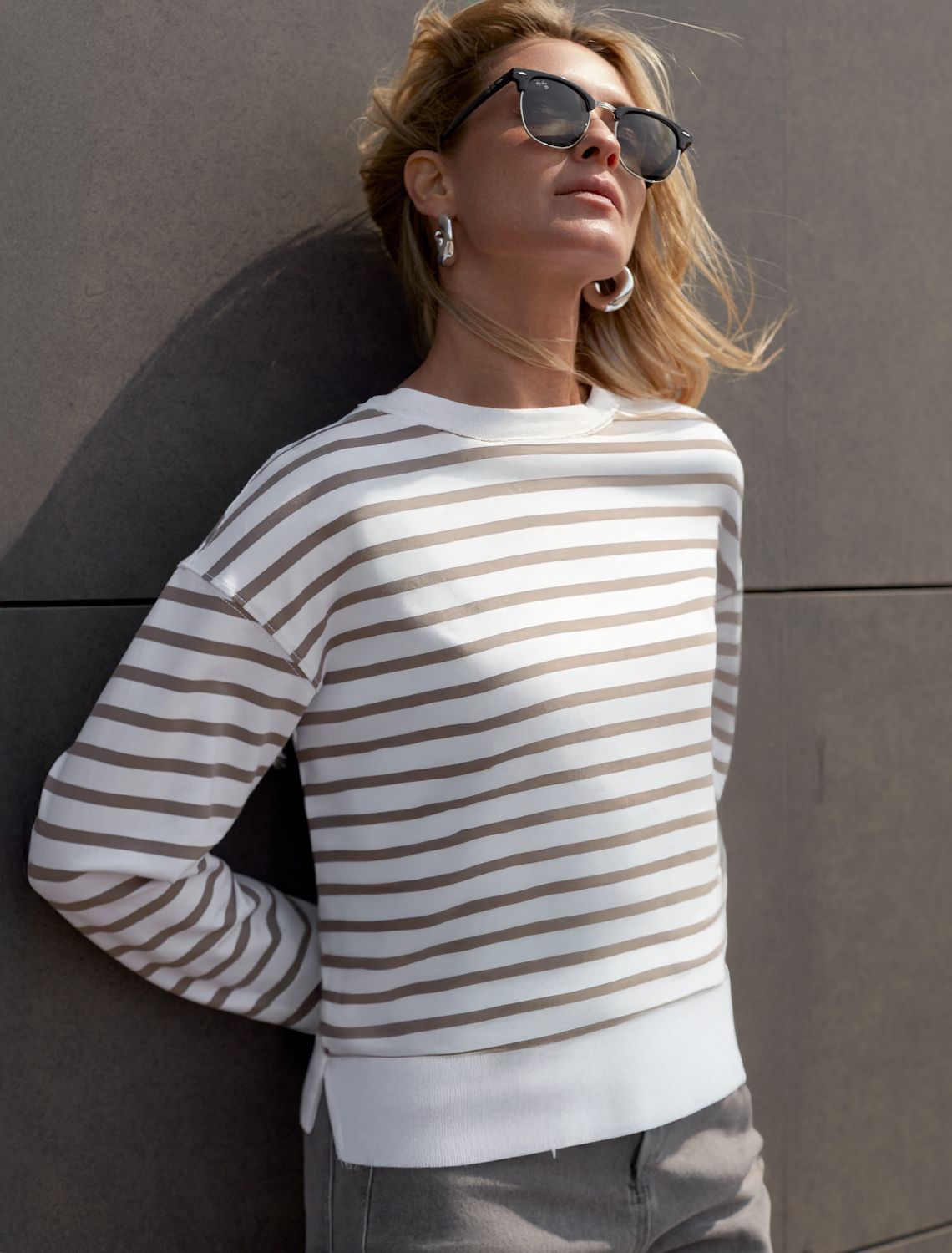 Джемпер из тонкого премиального футера с эластаном