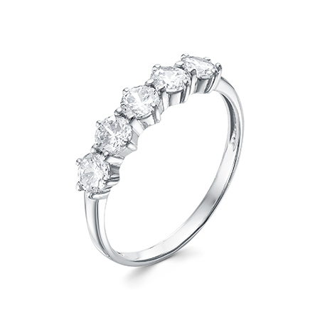 Кольцо с фианитом родированное серебро 925*