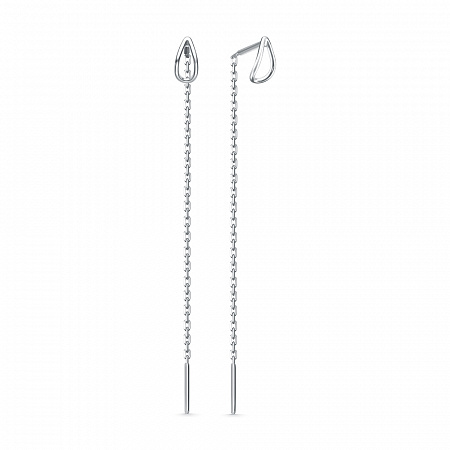 Серьги родированные серебро 925*