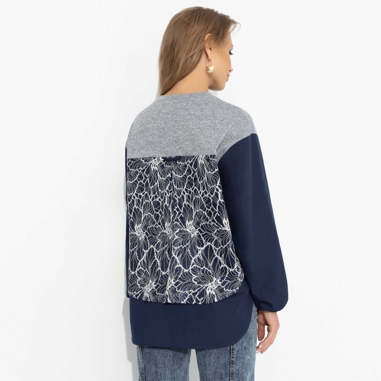 Свитшот комбинированный, Стиль по-взрослому (скай)