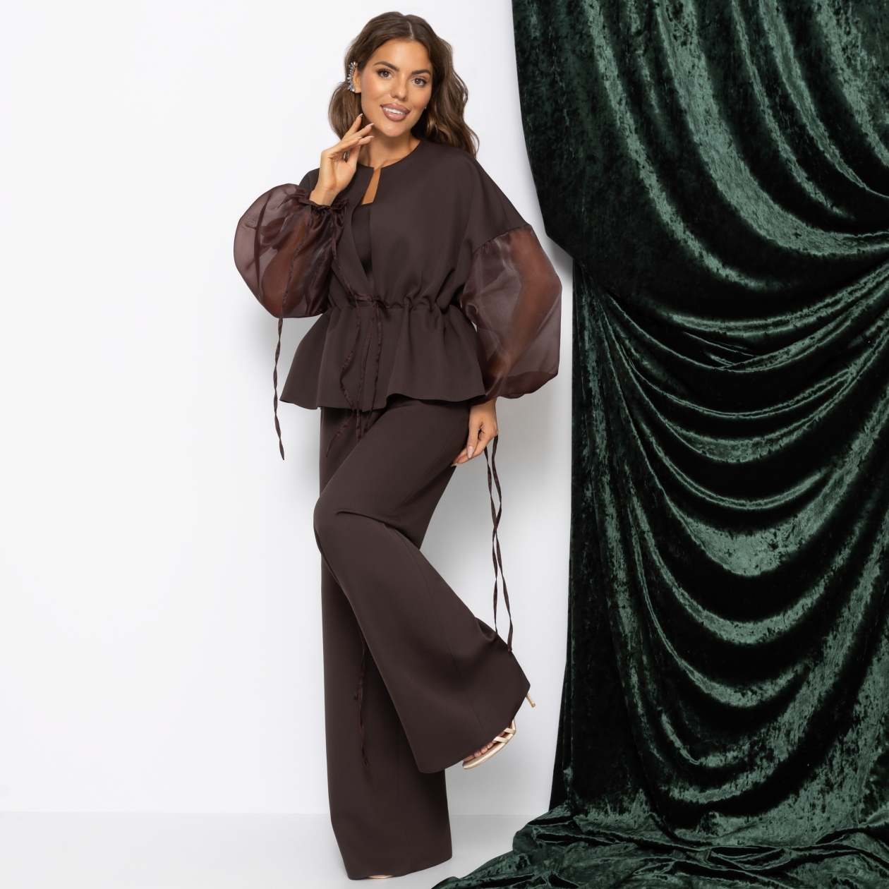 Брючный костюм для идеальной химии, Серьезная леди (2 в 1, брауни)