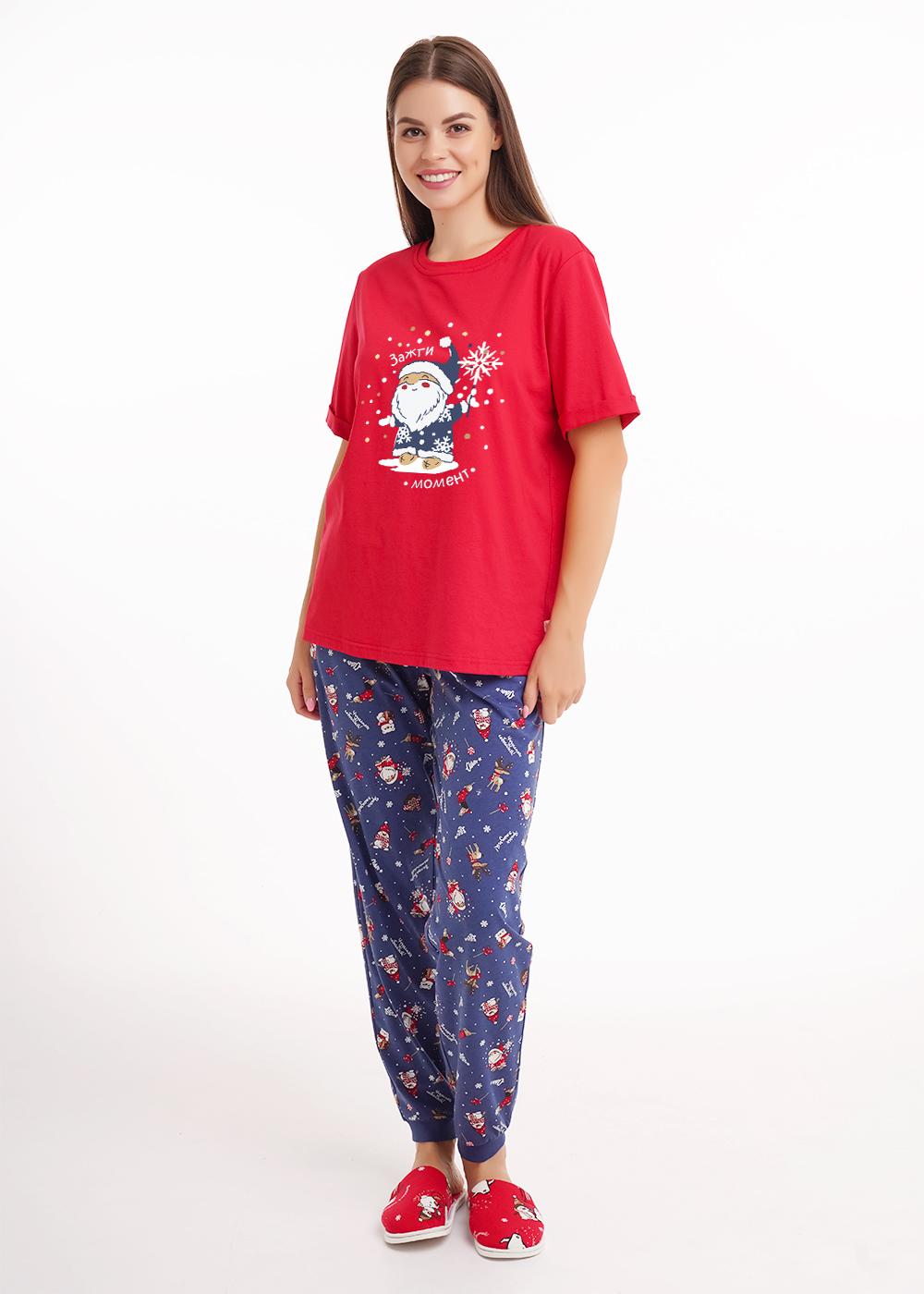 Ст.цена 1790р CLE LP15-1202/3 Пижама женская LP15-1202/3 красный/т.синий