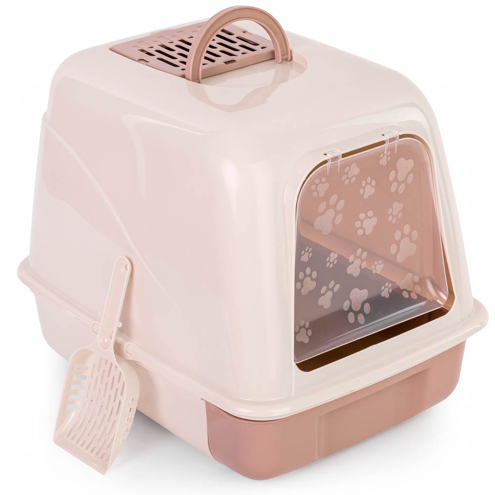 Туалет для кошек закрытый с выдвижным лотком