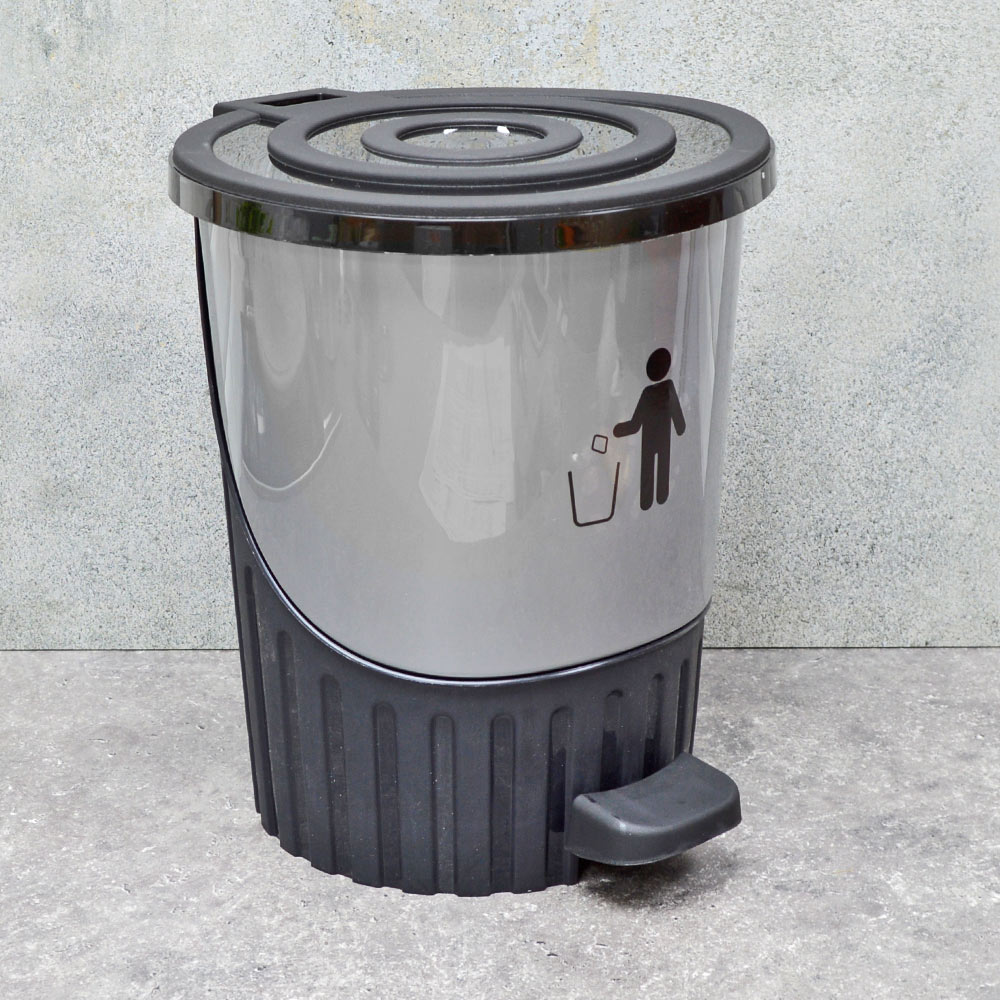Ведро для мусора 8л с педалью, цвет серебро