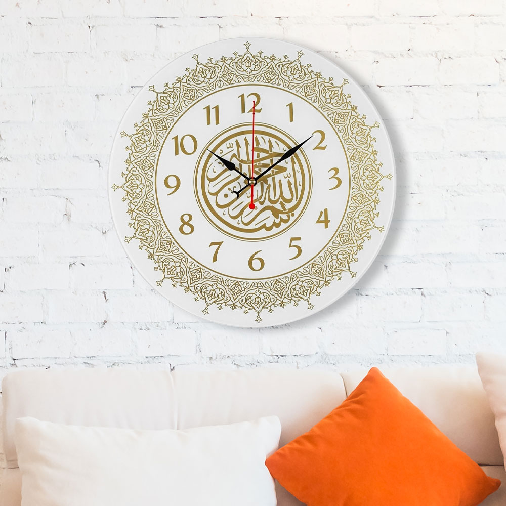 Часы настенные стеклянные d39см