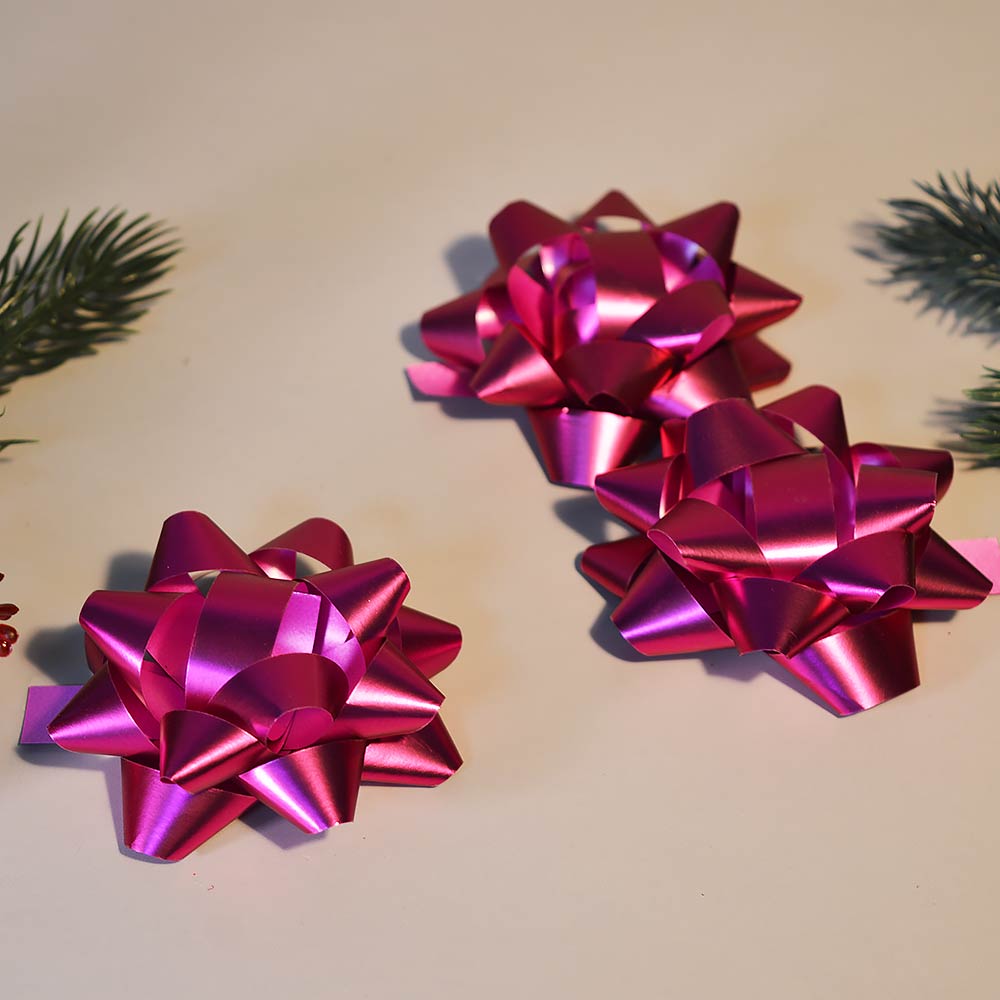 Бант 5см 3шт для упаковки подарков, фиолетовый