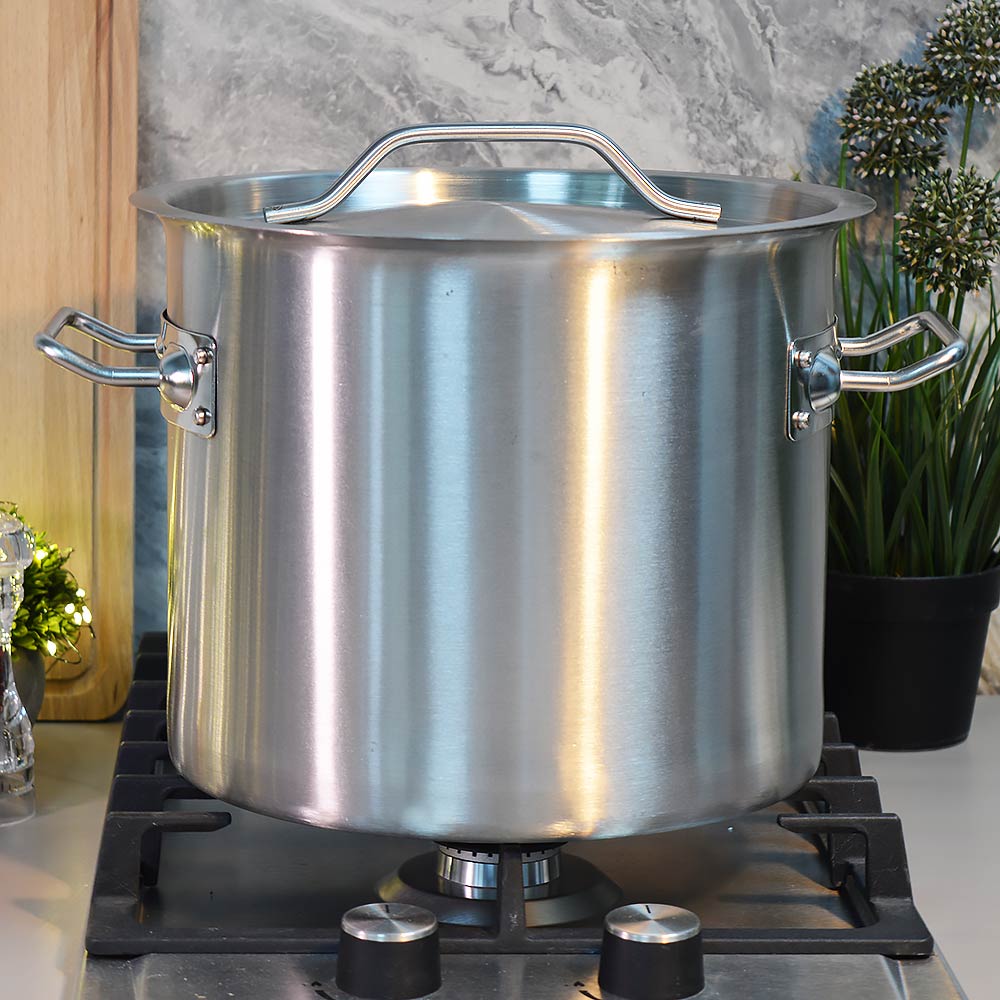 Кастрюля 10л, нерж.сталь, d=25см, h=21см, тройное дно, индукция, мерная шкала,