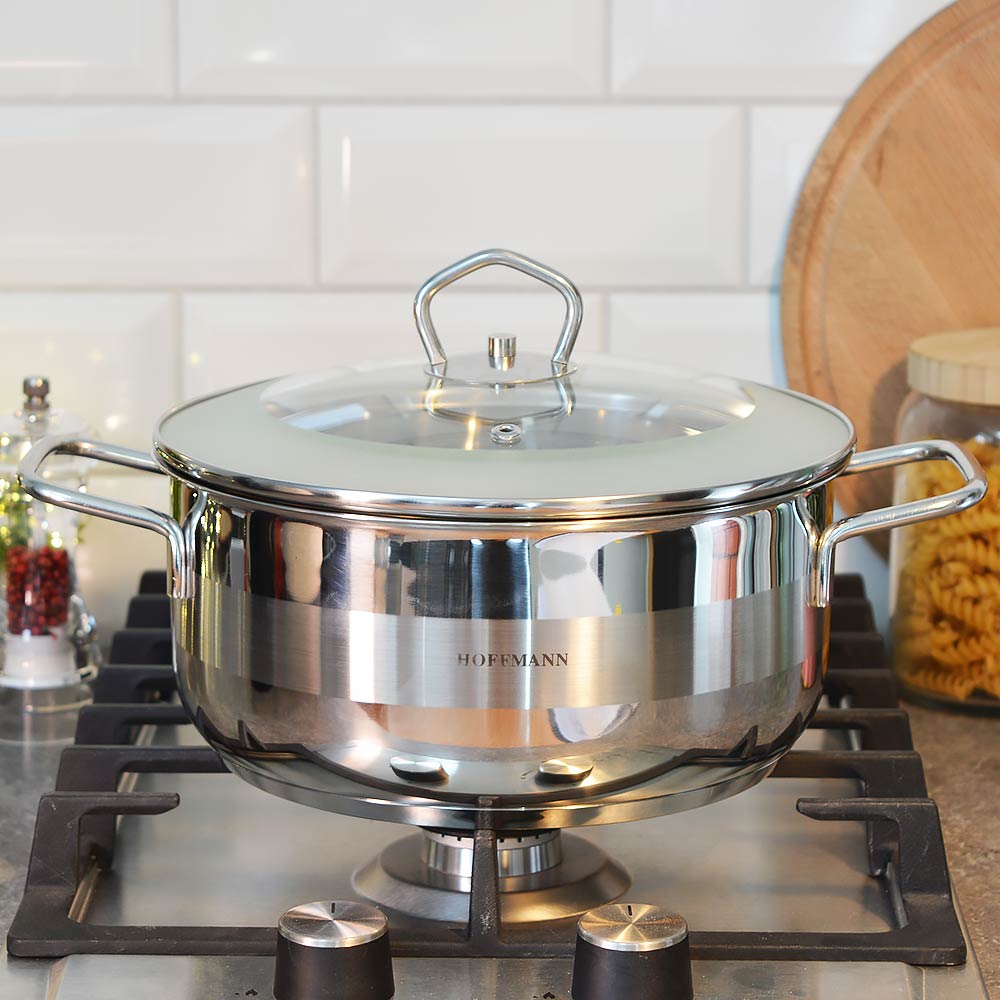 Кастрюля 3,5л нерж, 3-х слойное капсулированное дно, индукция, НМ 5322