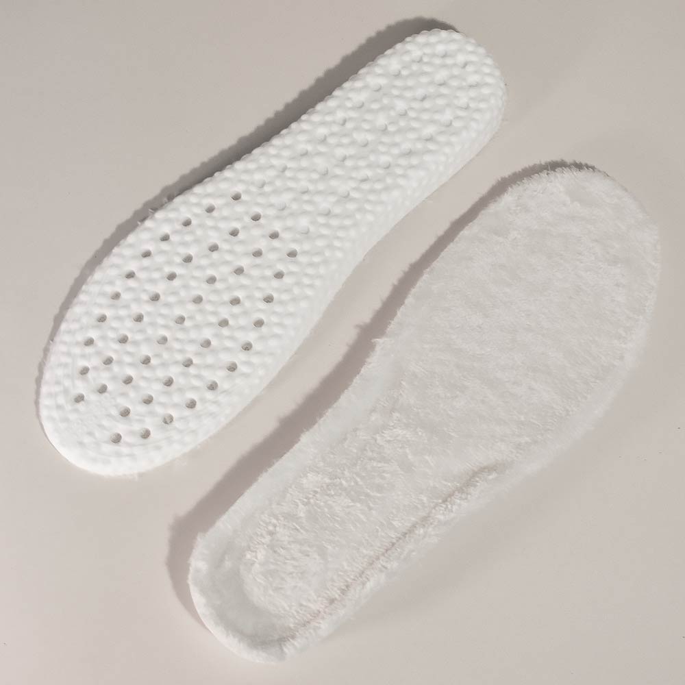 Стельки зимние обрезные с амортизацией стопы из ЭВА с иск.мехом