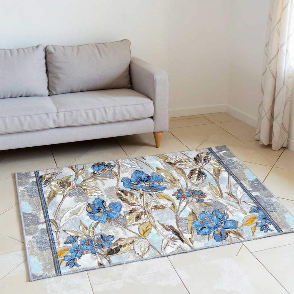 Коврик 100*140см Люксор Люкс Принт ворс 3мм, серый (ассорти)