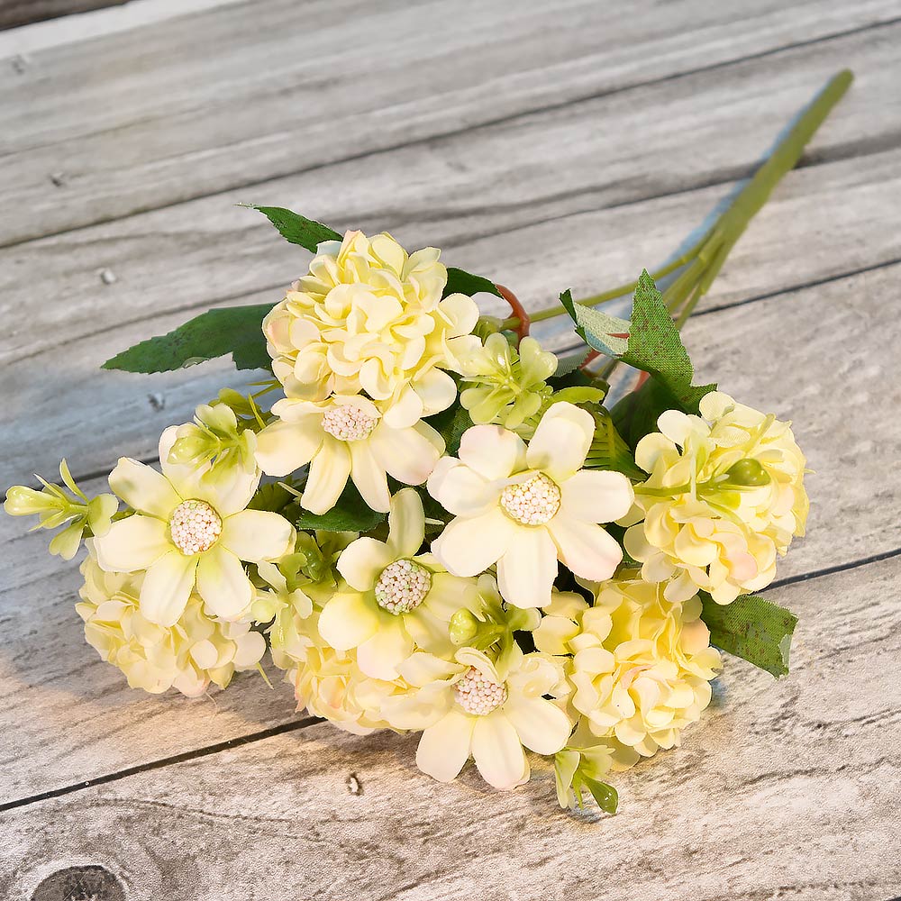 Цветы искусственные 30см Букет 5 цветков, FD152 микс