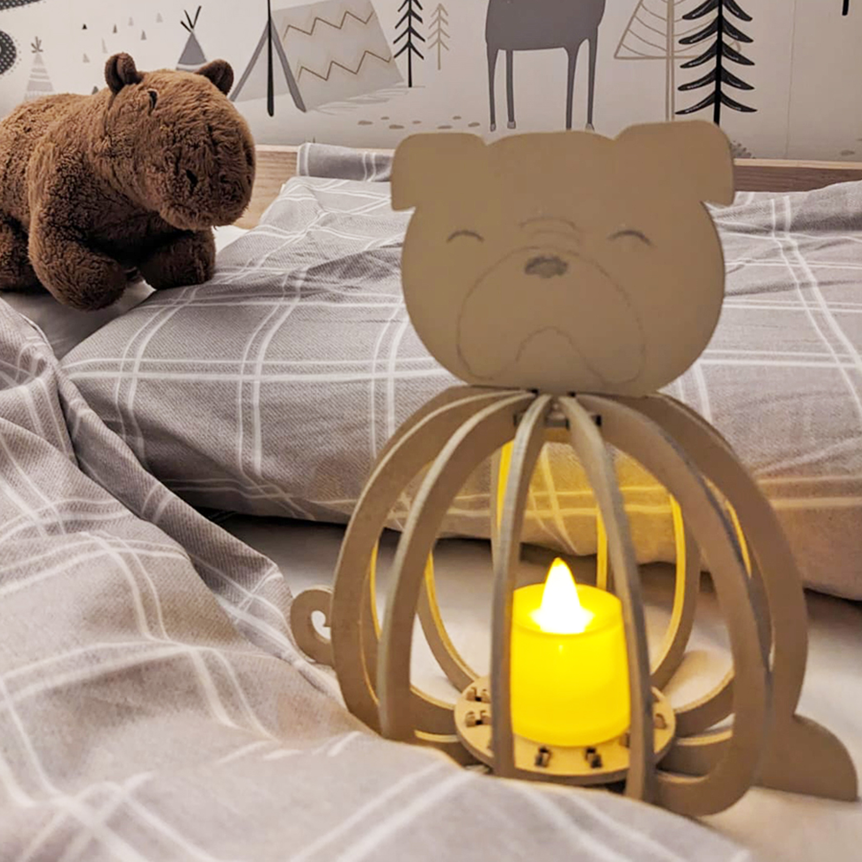 Деревянный светильник-конструктор