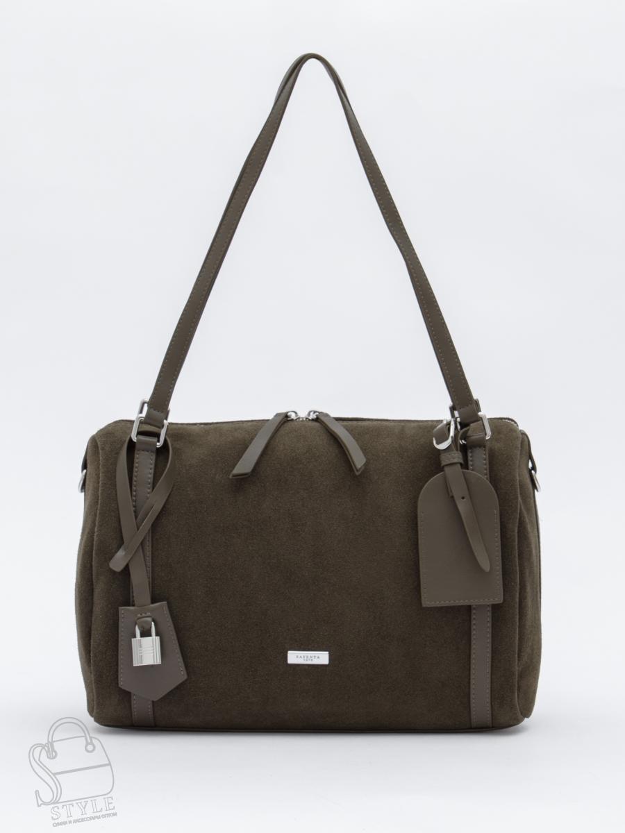 Сумка женская кожаная 8023-1S d.khaki Velina Fabbiano-Safenta