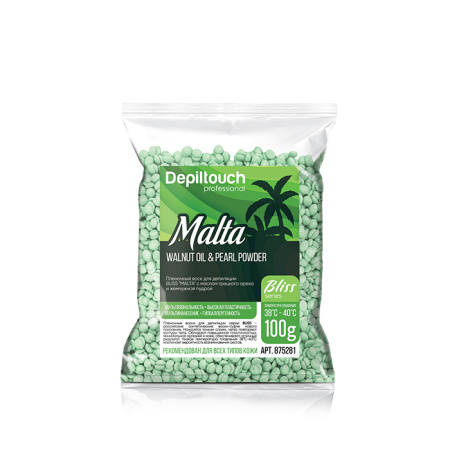 Depiltouch Полимерный пленочный воск Malta Bliss с маслом грецкого ореха и жемчужной пудрой