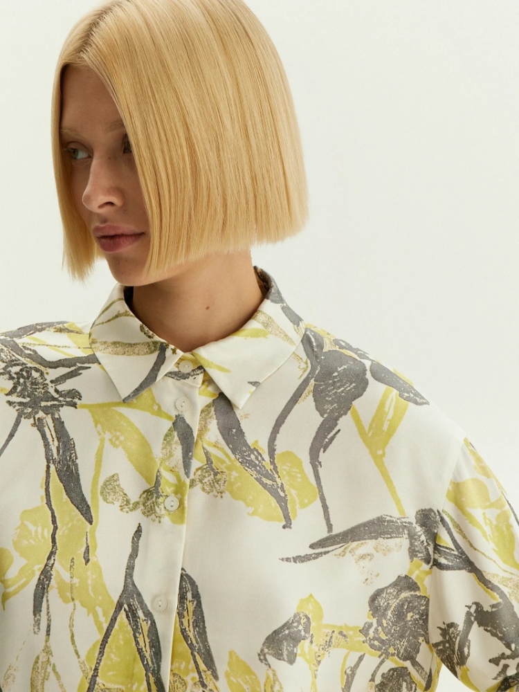 Рубашка с цветочным принтом из 100% вискозы ,
100% вискоза ,