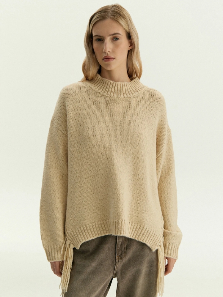 Джемпер с бахромой ,
77% акрил, 9% нейлон, 8% шерсть, 6% polyester ,