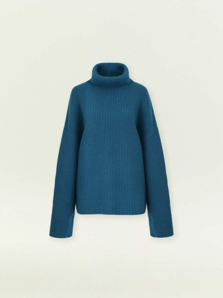 Свитер с высоким воротником из смесовой шерсти ,
70% шерсть, 30% нейлон ,