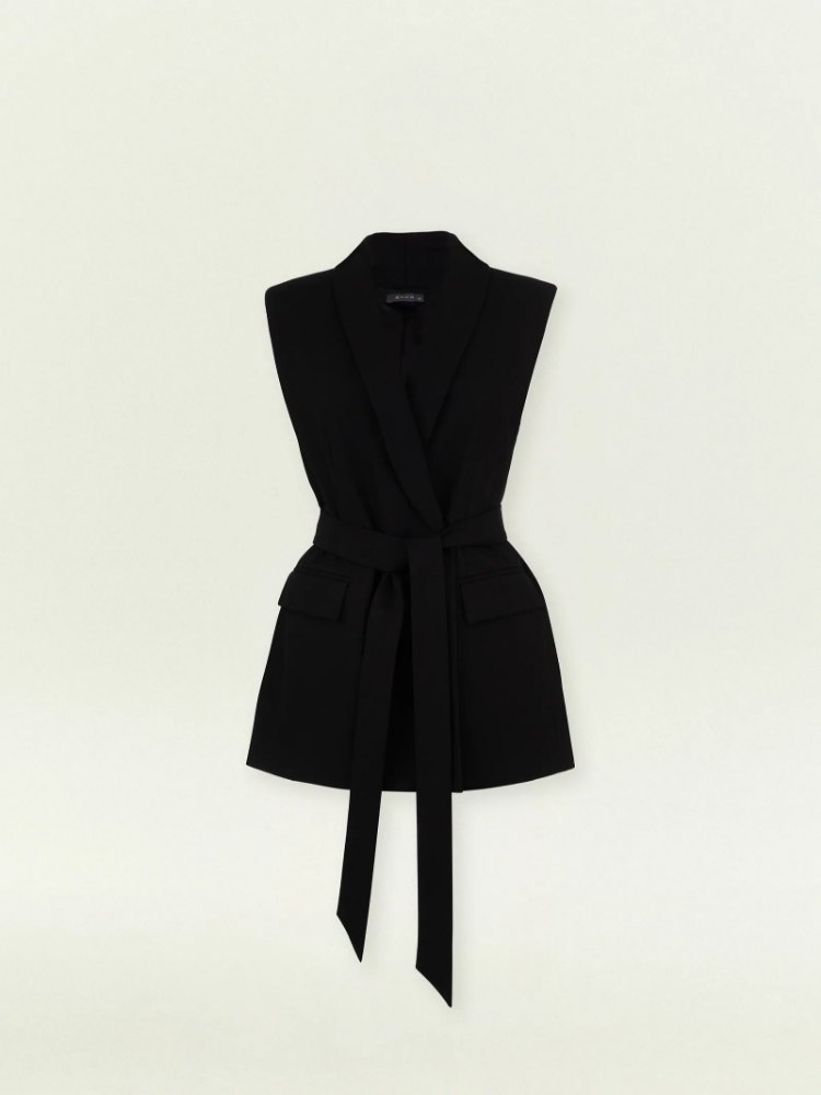 Жилет с поясом ,
69% полиэстер, 29% вискоза, 2% эластан ,