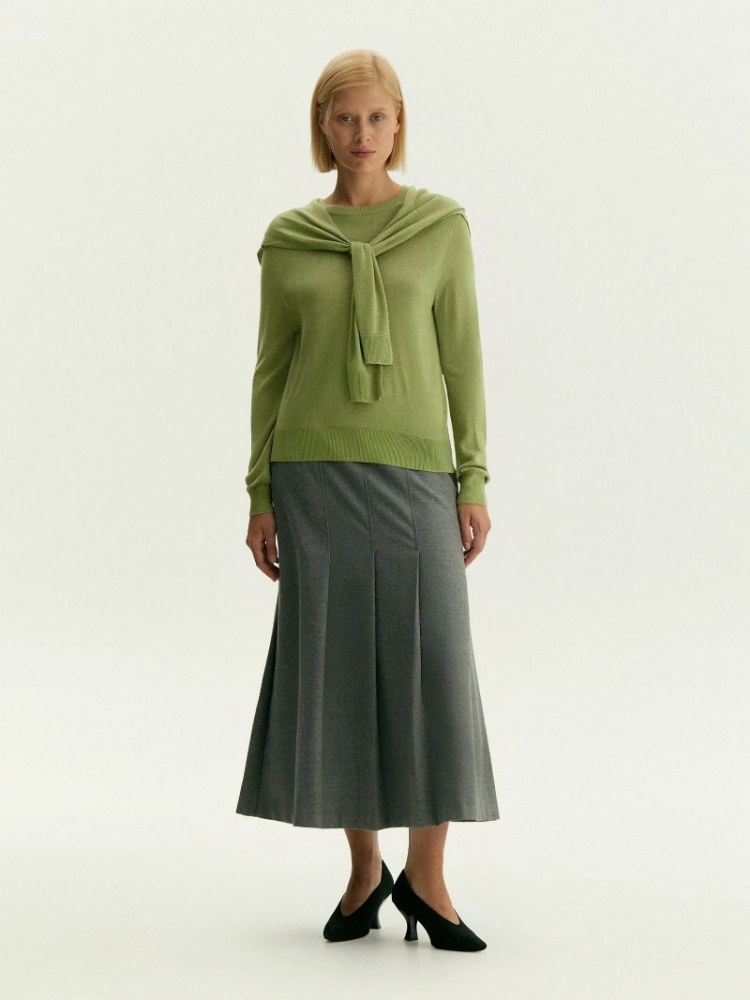 Юбка а-силуэта миди ,
62% полиэстер, 33% вискоза, 5% эластан ,