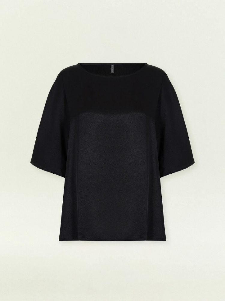 Блузка с коротким рукавом из вискозы ,
85% вискоза, 11% полиэстер, 4% эластан ,