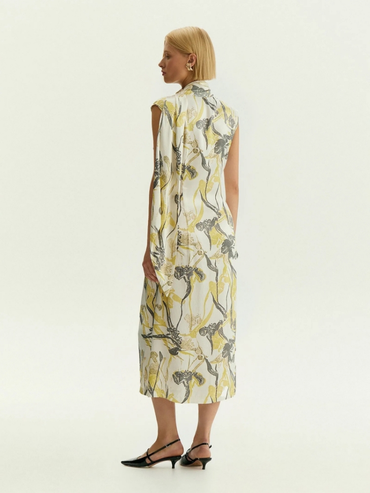 Платье миди из 100% вискозы с цветочным принтом ,
100% вискоза ,