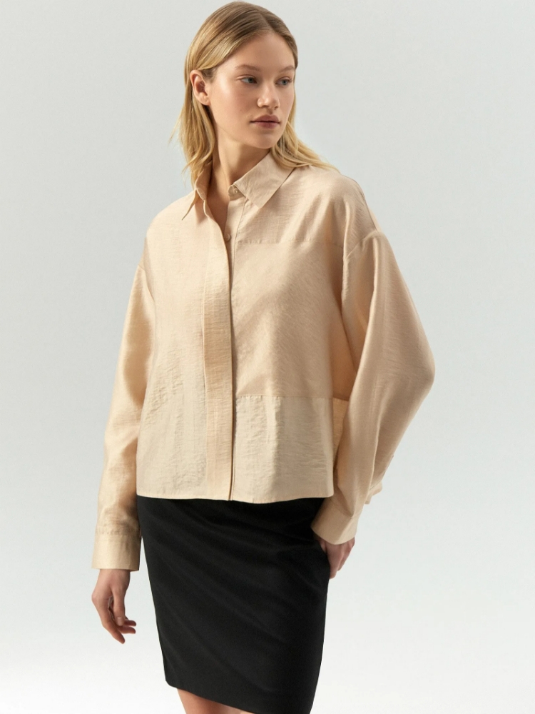 Рубашка прямого кроя ,
85% тенсел, 15% полиамид ,