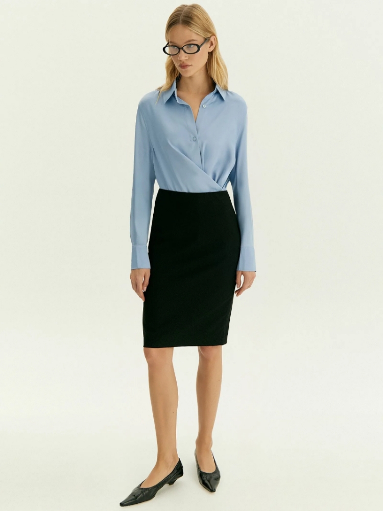 Юбка-карандаш миди из костюмной шерсти ,
44% полиэстер, 41% вискоза, 12% шерсть, 3% эластан ,