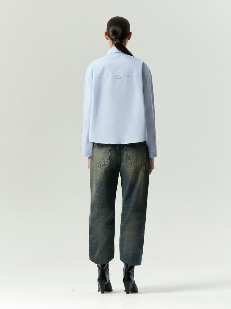 Рубашка из хлопка с карманами ,
97% хлопок, 3% эластан ,