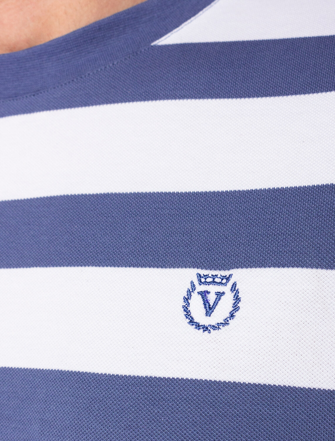 ст. цена1490руб.! VILATTE Футболка U49.032светло-синий - белый